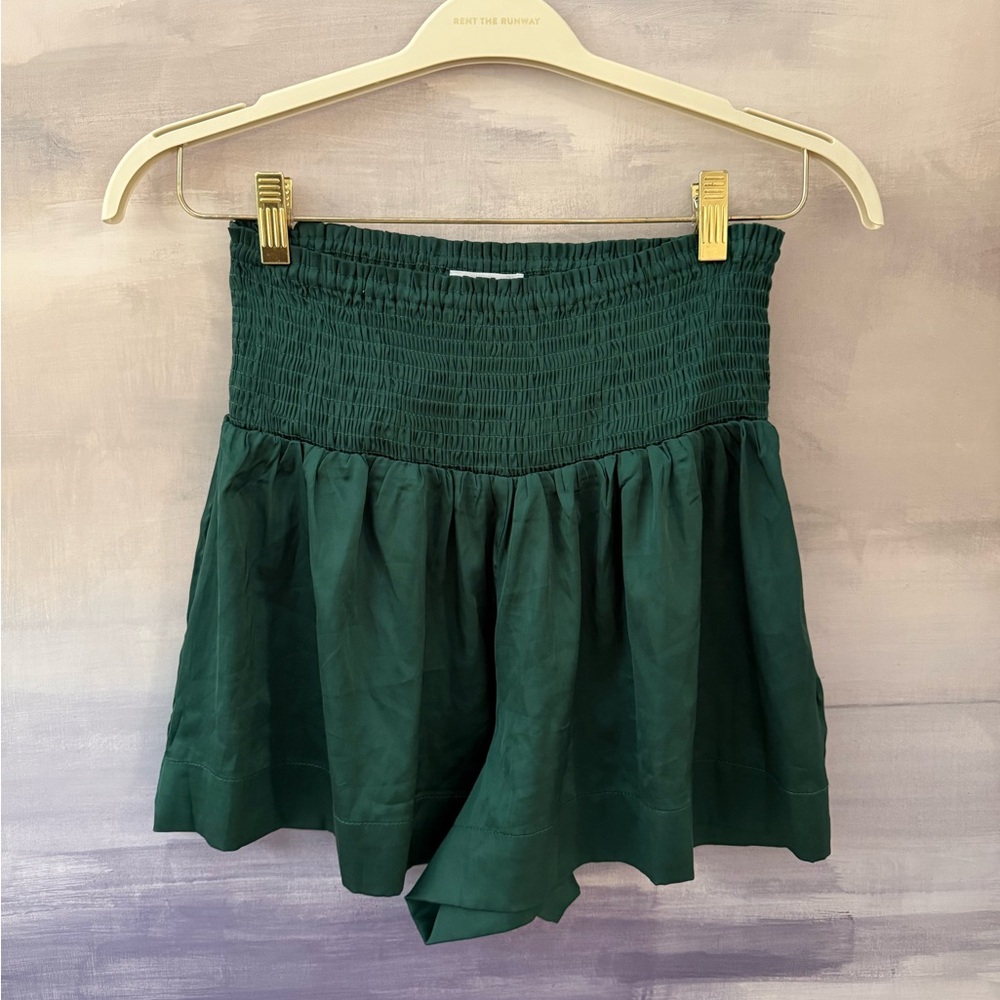 TCEC Dark Green Smocked Waist Shorts